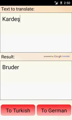 German Turkish Translator android App screenshot 0