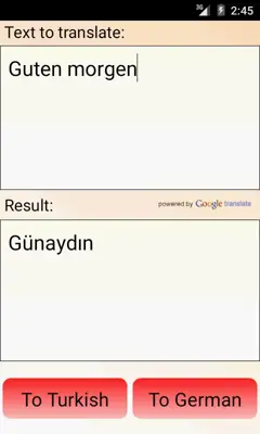 German Turkish Translator android App screenshot 1